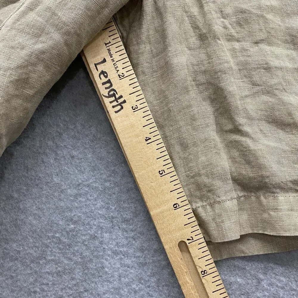 James Perse Men’s 100% Linen Drawstring Shorts Size 3 Beige Coastal Quiet Luxury